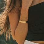 Sculpted Polished Open Cuff Bracelet — Sol