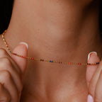 Multicolor Beaded Choker, 39 cm — Bahía
