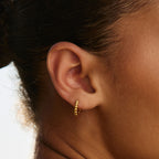 Beaded Edge Hoop Earrings, 9 mm