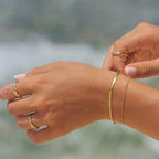 Sculpted Wavy Band Ring, Steel — Dune