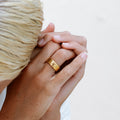Wide Ribbed Band Ring — Bold