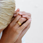 Wide Ribbed Band Ring — Bold