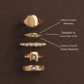 Starburst White Stone Signet Ring — Starlight