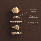 Starburst White Stone Signet Ring — Starlight