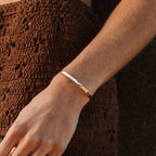 Hammered Open Cuff Bracelet, 4.4 mm, Steel
