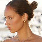 Teardrop Hoop Earrings, 17.5 mm, Steel