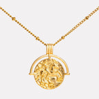 Athena Coin Pendant Necklace, Steel — Goddess
