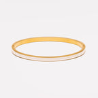 White Enamel Oval Bangle, Steel — Halo