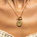 Sun Coin Toggle Necklace, 15 mm — Helios