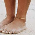 Herringbone Anklet, 4 mm × 22 cm — Kauai