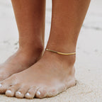 Herringbone Anklet, 4 mm × 22 cm — Kauai