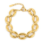 Oval Link Chain Bracelet, Gold PVD Steel — Ibiza