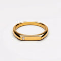 Single White Zircon Bar Ring, Steel — Lumi