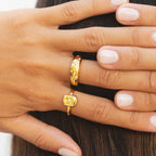 Star-Set White Stone Dome Ring, Stainless Steel — Milky Way