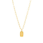 Zircon North Star Pendant Necklace, Steel