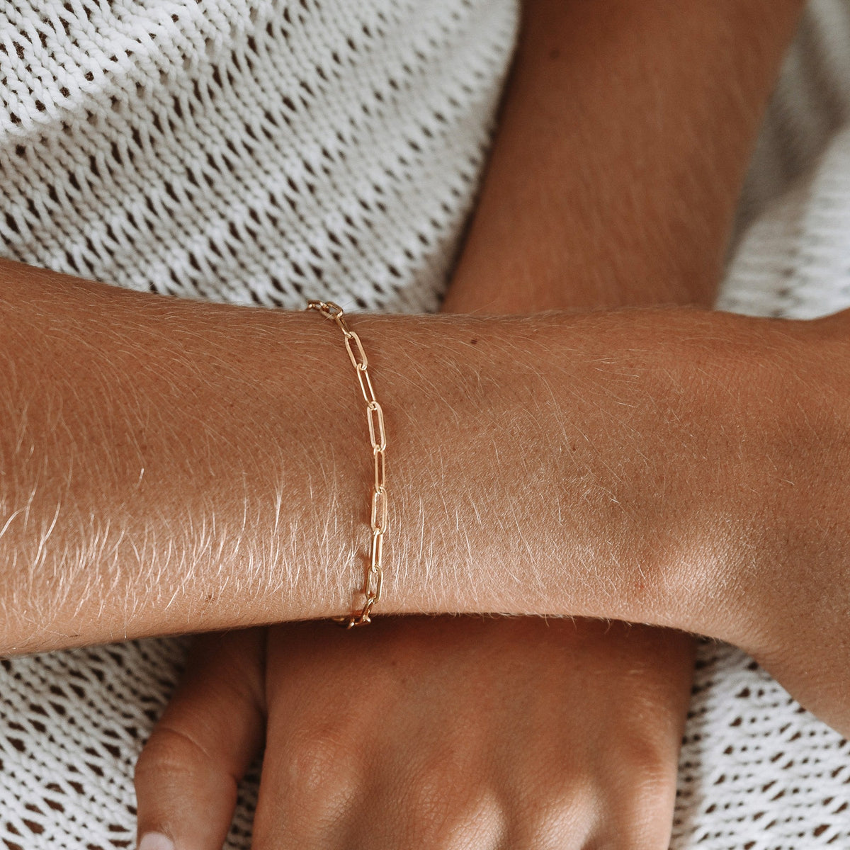 Paperclip Chain Bracelet, 3 mm × 16 cm — Cozumel