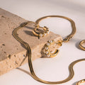 Mother-of-Pearl Half-Hoop Earrings, 18 mm