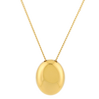 Polished Pebble Pendant Necklace, Steel