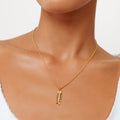 Fishbone Pendant Rope Chain Necklace, Gold PVD Steel
