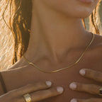 Fine Snake Chain Choker, 1.5 mm × 39 cm