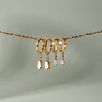 Zircon Teardrop Huggie Earrings — Spark