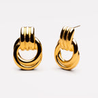 Sculptural Double Oval Drop Earrings — Louvres