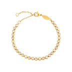 Round Zircon Tennis Bracelet, 17 cm, Steel
