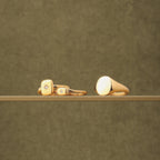Starburst White Stone Signet Ring — Starlight
