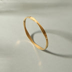 Wavy Bangle Bracelet, 18K Gold PVD Stainless Steel
