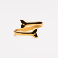Adjustable Whale Tail Wrap Ring, Steel