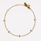 Quatrefoil Zircon Station Bracelet, Steel