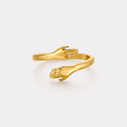 Adjustable Hug Hands Ring, Steel — Embrace