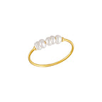 Five Freshwater Pearl Ring, Steel