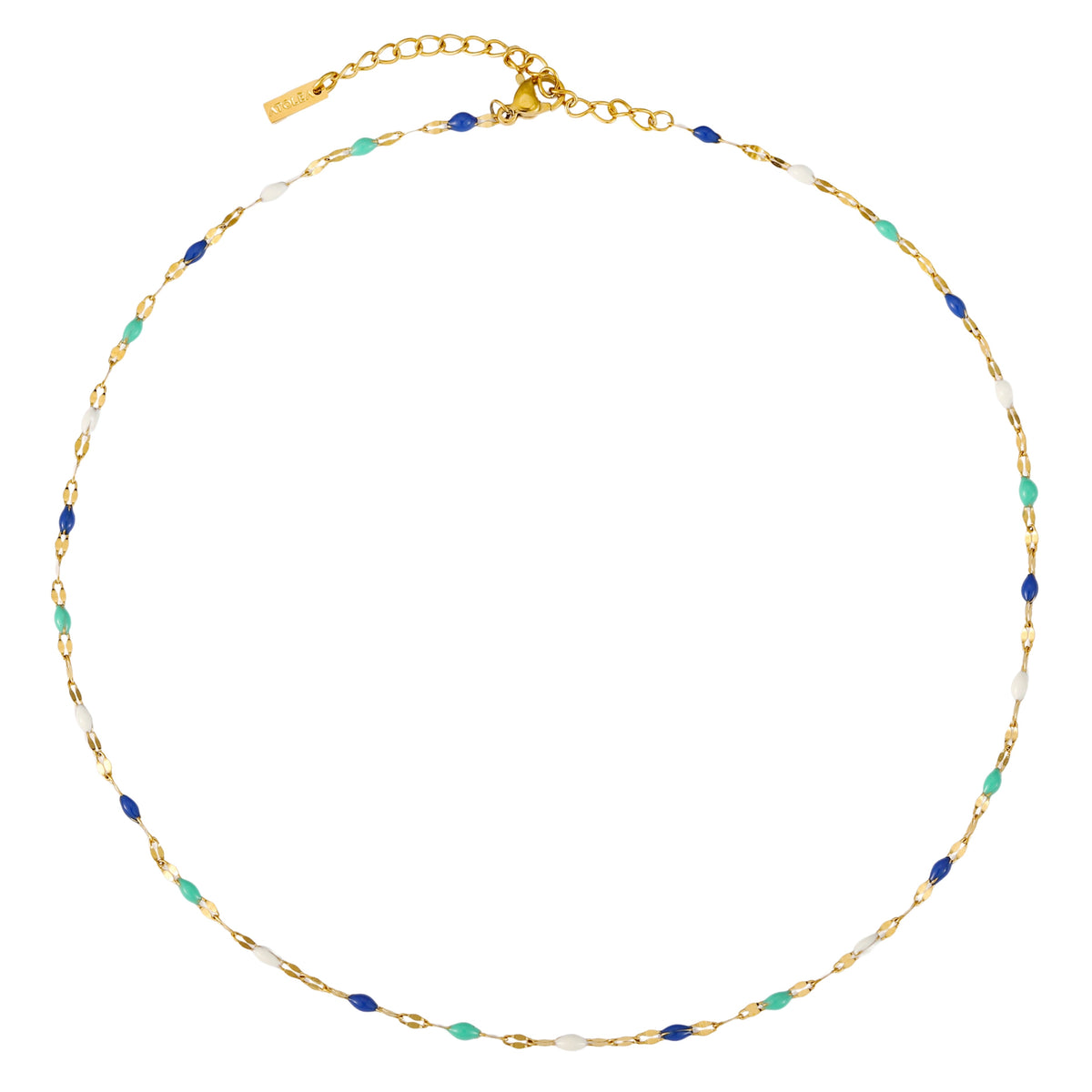 Blue and White Enamel Choker — Mykonos