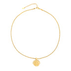 Sun Coin Rope Chain Necklace, 21 mm