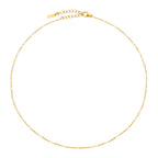 White Enamel Bead Choker, 39–44 cm