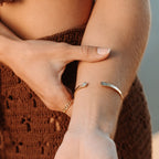 Hammered Open Cuff Bracelet, 4.4 mm, Steel