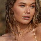 Blue and White Enamel Choker — Mykonos