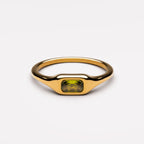 Green Rectangular Zircon Ring — Laguna