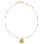 Green Stone Coin Pendant Necklace — Gaia