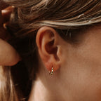 Green Crystal Hoop Earrings, 12 mm — Oasis