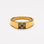 Green and White Zircon Signet Ring — Tulum