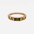 Green Zircon Beaded Band Ring — Muse