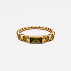Green Zircon Beaded Band Ring — Muse