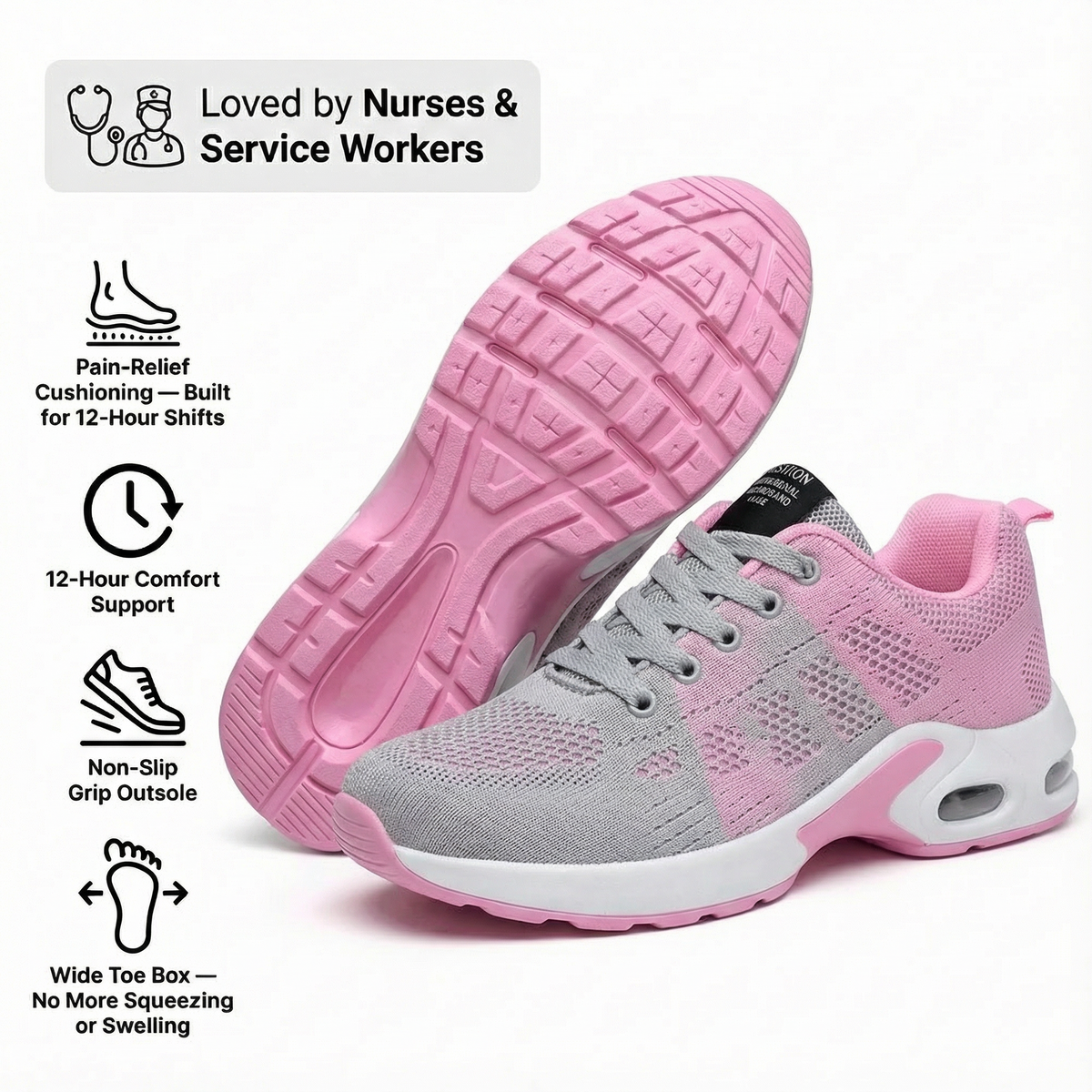Orthora™ Pro – 12-Hour Shift Shoes for All-Day Foot, Knee & Back Pain Relief (BOGO) 7