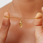 Hand Pendant Necklace with Green Zircon