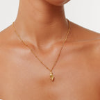 Hand Pendant Necklace with Green Zircon
