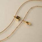 Hand Pendant Necklace with Green Zircon