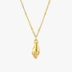 Hand Pendant Necklace with Green Zircon