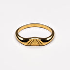 Engraved Sunrise Band Ring, Steel